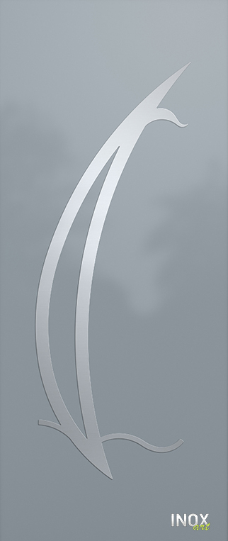 Contemporary Aluminium Entry Door Panel with INOX