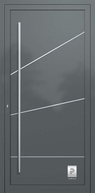 2158 H1 RAL7012 180 premium aluminium entry door infill panels
