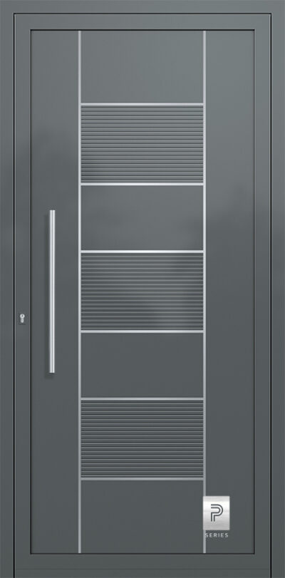 2164 H1 RAL7012 65 premium aluminium entry door infill panels