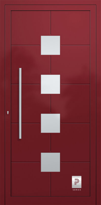 2312 A RAL3004 80 premium aluminium entry door infill panels