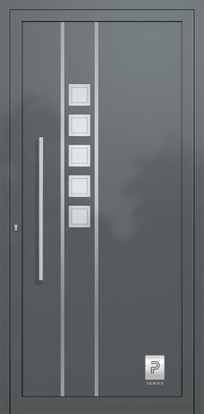 2314 H2 A RAL7012 80 premium aluminium entry door infill panels