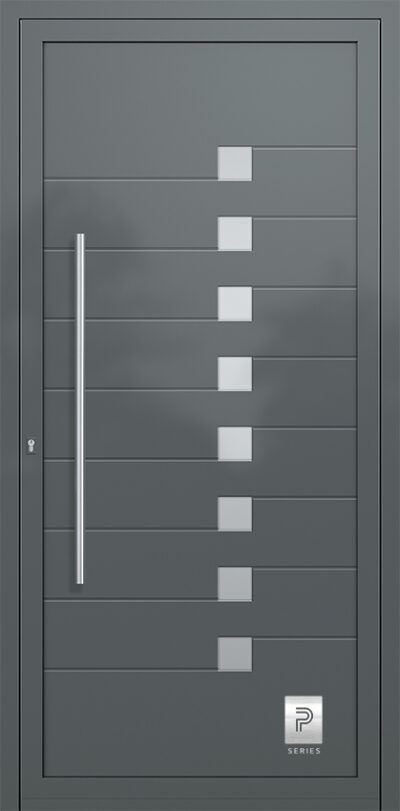 2325 A RAL7012 100 premium aluminium entry door infill panels