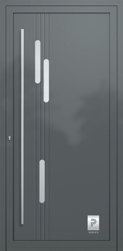 2329 A RAL7012 180 premium aluminium entry door infill panels