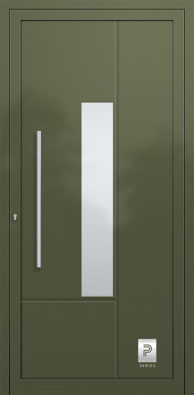 2338 A RAL6003 80 premium aluminium entry door infill panels