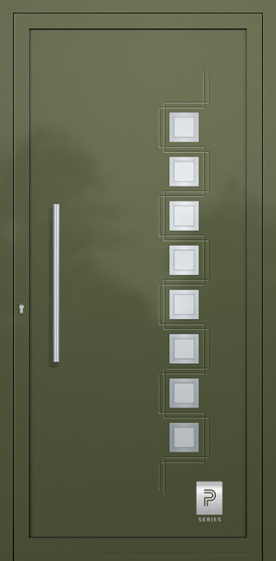 2342 H1 A RAL6003 65 premium aluminium entry door infill panels