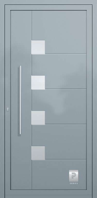 2356 A RAL7001 80 premium aluminium entry door infill panels
