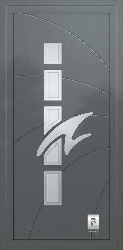 2381 H1 A RAL7012 premium aluminium entry door infill panels