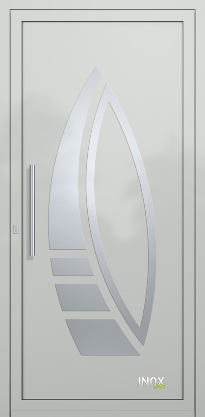 Contemporary Aluminium Entry Door Panel with INOX 4650 RAL7035 50 inox panel alouminiou portas eisodou