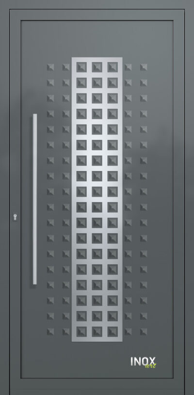 4690 RAL7012 100 inox panel alouminiou portas eisodou