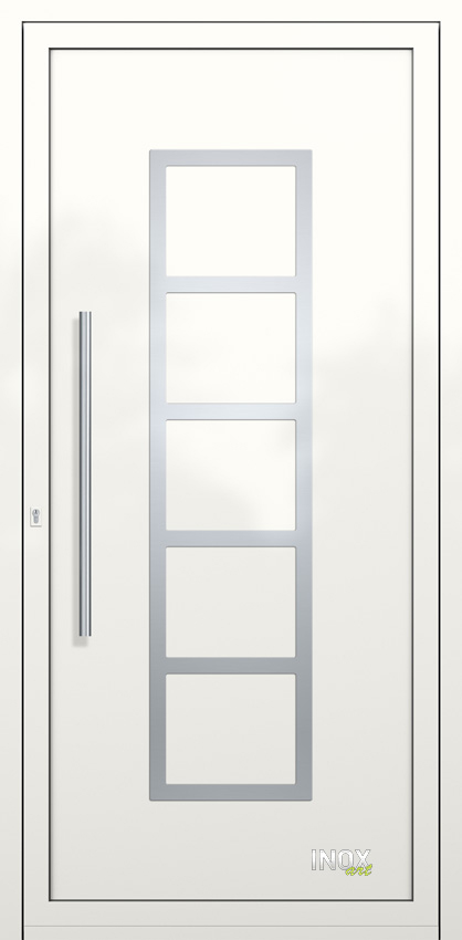 Contemporary Aluminium Entry Door Panel with INOX 4730 RAL9016 80 inox panel alouminiou portas eisodou