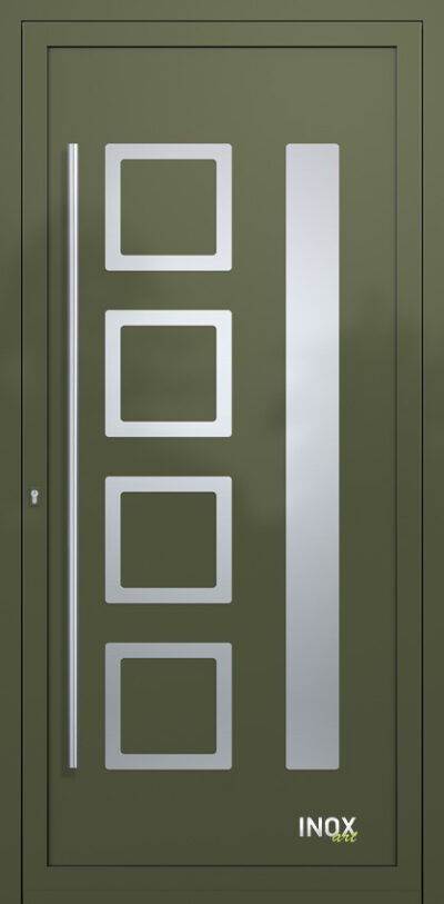 4750 RAL6003 160 inox panel alouminiou portas eisodou