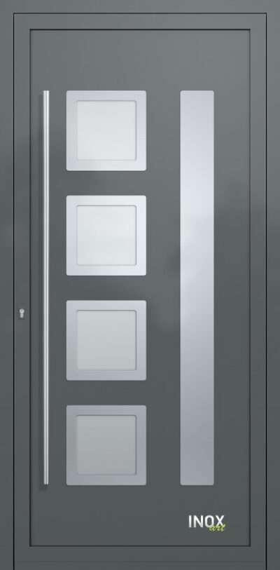 4754 A RAL7012 160 inox panel alouminiou portas eisodou