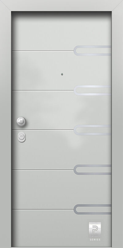 40.2305 H1 RAL7035 porta asfaleias metaliki