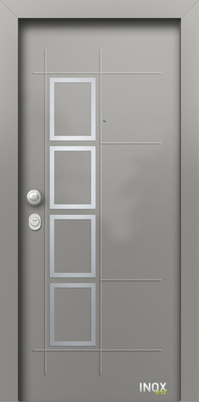 40.4050 RAL9007 porta asfaleias metaliki