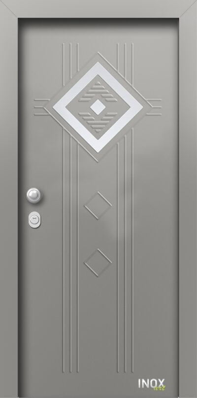 40.4060 RAL9007 porta asfaleias metaliki
