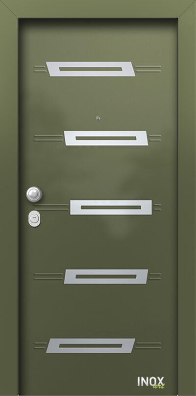 40.4070 RAL6003 porta asfaleias metaliki