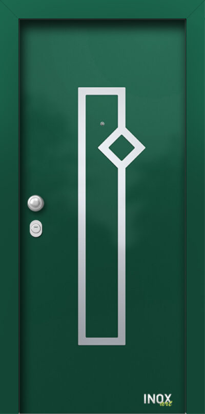 40.4150 RAL6005 porta asfaleias metaliki