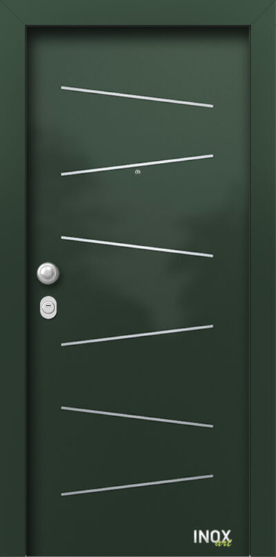 40.4350 RAL6009 porta asfaleias metaliki