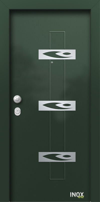 40.4450 RAL6009 porta asfaleias metaliki