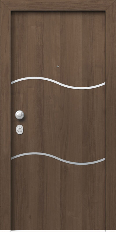 40.9640 Walnut laminate porta asfaleias metaliki